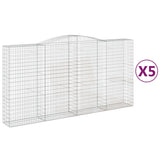 Arched Gabion Baskets 5 pcs 400x50x200/220 cm Galvanised Iron