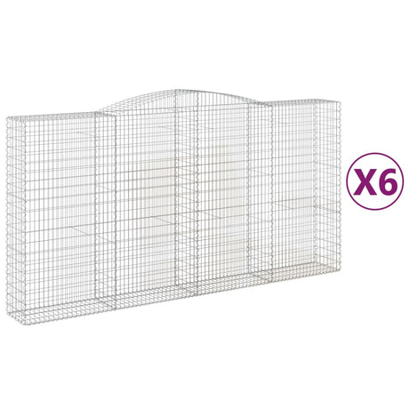 Arched Gabion Baskets 6 pcs 400x50x200/220 cm Galvanised Iron