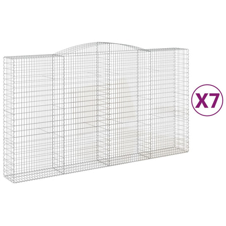 Arched Gabion Baskets 7 pcs 400x50x220/240 cm Galvanised Iron