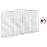 Arched Gabion Baskets 9 pcs 400x50x220/240 cm Galvanised Iron