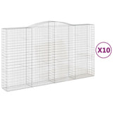 Arched Gabion Baskets 10 pcs 400x50x220/240 cm Galvanised Iron