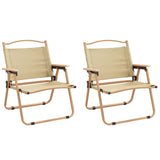 vidaXL Camping Chairs 2 pcs Beige 54x43x59cm Oxford Fabric