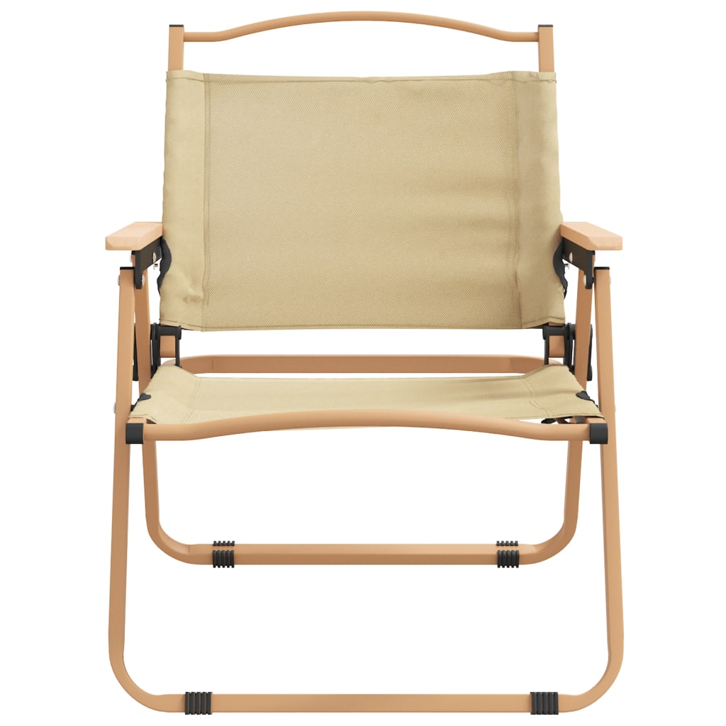 vidaXL Camping Chairs 2 pcs Beige 54x43x59cm Oxford Fabric