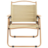 vidaXL Camping Chairs 2 pcs Beige 54x43x59cm Oxford Fabric