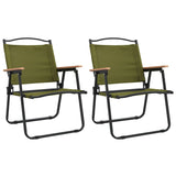 vidaXL Camping Chairs 2 pcs Green 54x55x78 cm Oxford Fabric