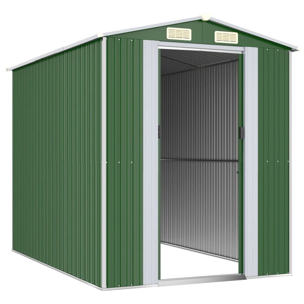 Garden Shed Green 192x274x223 cm Galvanised Steel