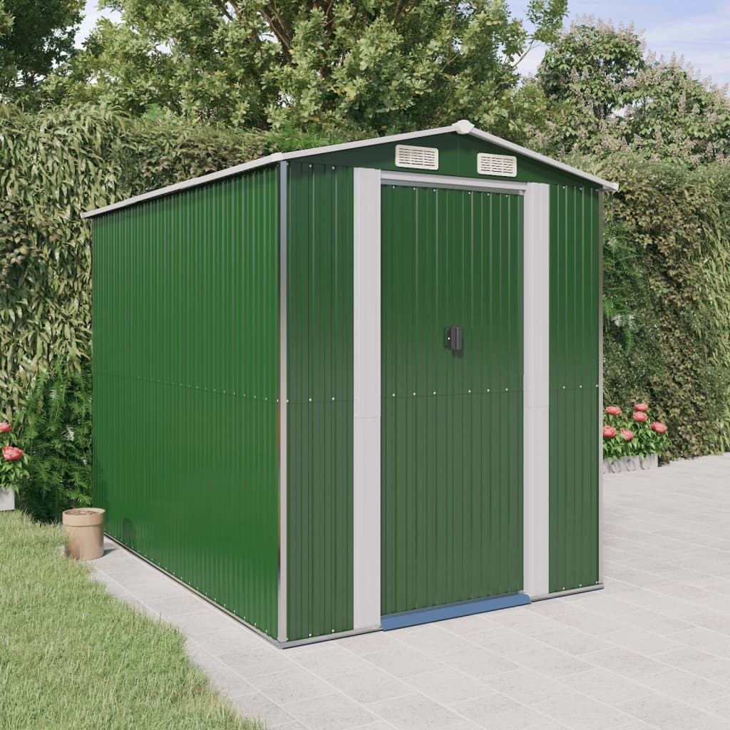 Garden Shed Green 192x274x223 cm Galvanised Steel