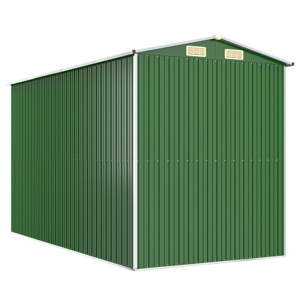 Garden Shed Green 192x357x223 cm Galvanised Steel