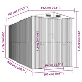 Garden Shed Green 192x440x223 cm Galvanised Steel