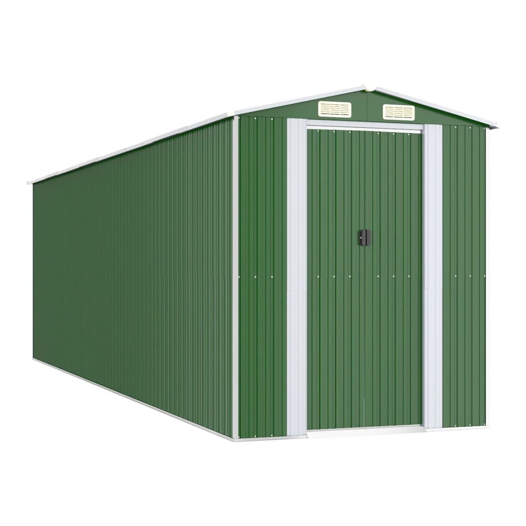 Garden Shed Green 192x689x223 cm Galvanised Steel