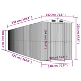 vidaXL Garden Shed Green 192x938x223 cm Galvanised Steel