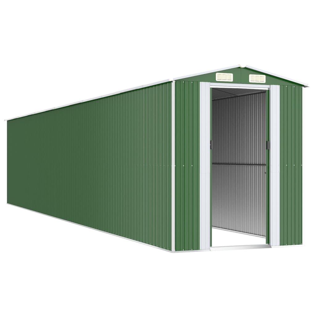 vidaXL Garden Shed Green 192x1021x223 cm Galvanised Steel