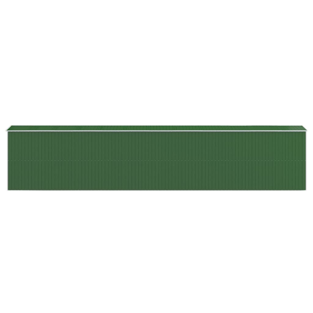 vidaXL Garden Shed Green 192x1021x223 cm Galvanised Steel