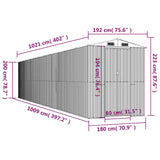 vidaXL Garden Shed Green 192x1021x223 cm Galvanised Steel