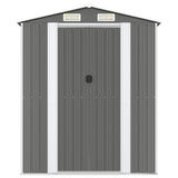 Garden Shed Light Grey 192x191x223 cm Galvanised Steel