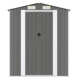 Garden Shed Light Grey 192x274x223 cm Galvanised Steel