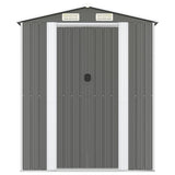 Garden Shed Light Grey 192x357x223 cm Galvanised Steel