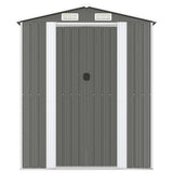 Garden Shed Light Grey 192x440x223 cm Galvanised Steel