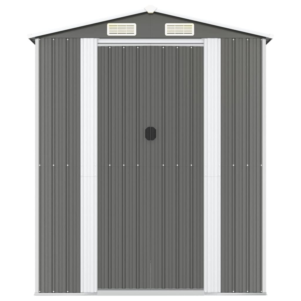 Garden Shed Light Grey 192x440x223 cm Galvanised Steel