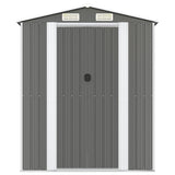 Garden Shed Light Grey 192x440x223 cm Galvanised Steel