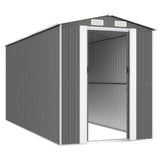 vidaXL Garden Shed Light Grey 192x440x223 cm Galvanised Steel