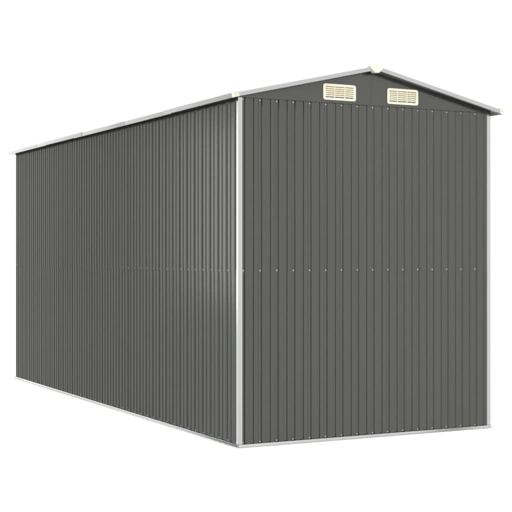 vidaXL Garden Shed Light Grey 192x440x223 cm Galvanised Steel