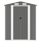 Garden Shed Light Grey 192x606x223 cm Galvanised Steel