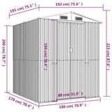 vidaXL Garden Shed Anthracite 192x191x223 cm Galvanised Steel