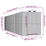 vidaXL Garden Shed Anthracite 192x772x223 cm Galvanised Steel