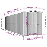vidaXL Garden Shed Anthracite 192x855x223 cm Galvanised Steel