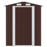 Garden Shed Dark Brown 192x191x223 cm Galvanised Steel