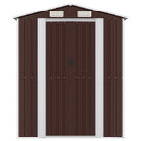 Garden Shed Dark Brown 192x440x223 cm Galvanised Steel