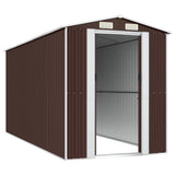 Garden Shed Dark Brown 192x440x223 cm Galvanised Steel