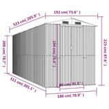 vidaXL Garden Shed Dark Brown 192x523x223 cm Galvanised Steel