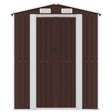 Garden Shed Dark Brown 192x689x223 cm Galvanised Steel