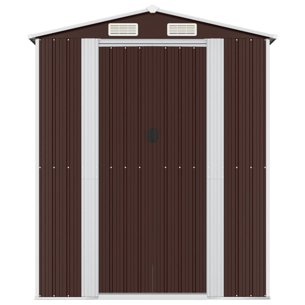 Garden Shed Dark Brown 192x772x223 cm Galvanised Steel