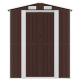 Garden Shed Dark Brown 192x855x223 cm Galvanised Steel