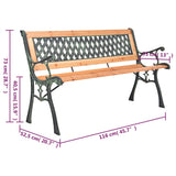Garden Bench 116 cm Cast Iron and Solid Wood Fir