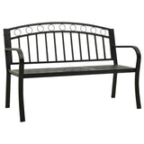 Garden Bench with Table Black 120 cm Steel
