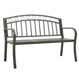 Garden Bench with Table Grey 120 cm Steel
