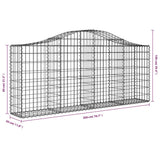 Arched Gabion Basket 200x30x80/100 cm Galvanised Iron