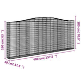 Arched Gabion Basket 400x30x160/180 cm Galvanised Iron