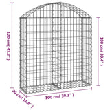 Arched Gabion Basket 100x30x100/120 cm Galvanised Iron