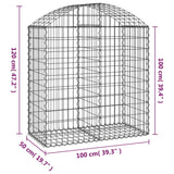 Arched Gabion Basket 100x50x100/120 cm Galvanised Iron