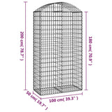 Arched Gabion Basket 100x50x180/200 cm Galvanised Iron