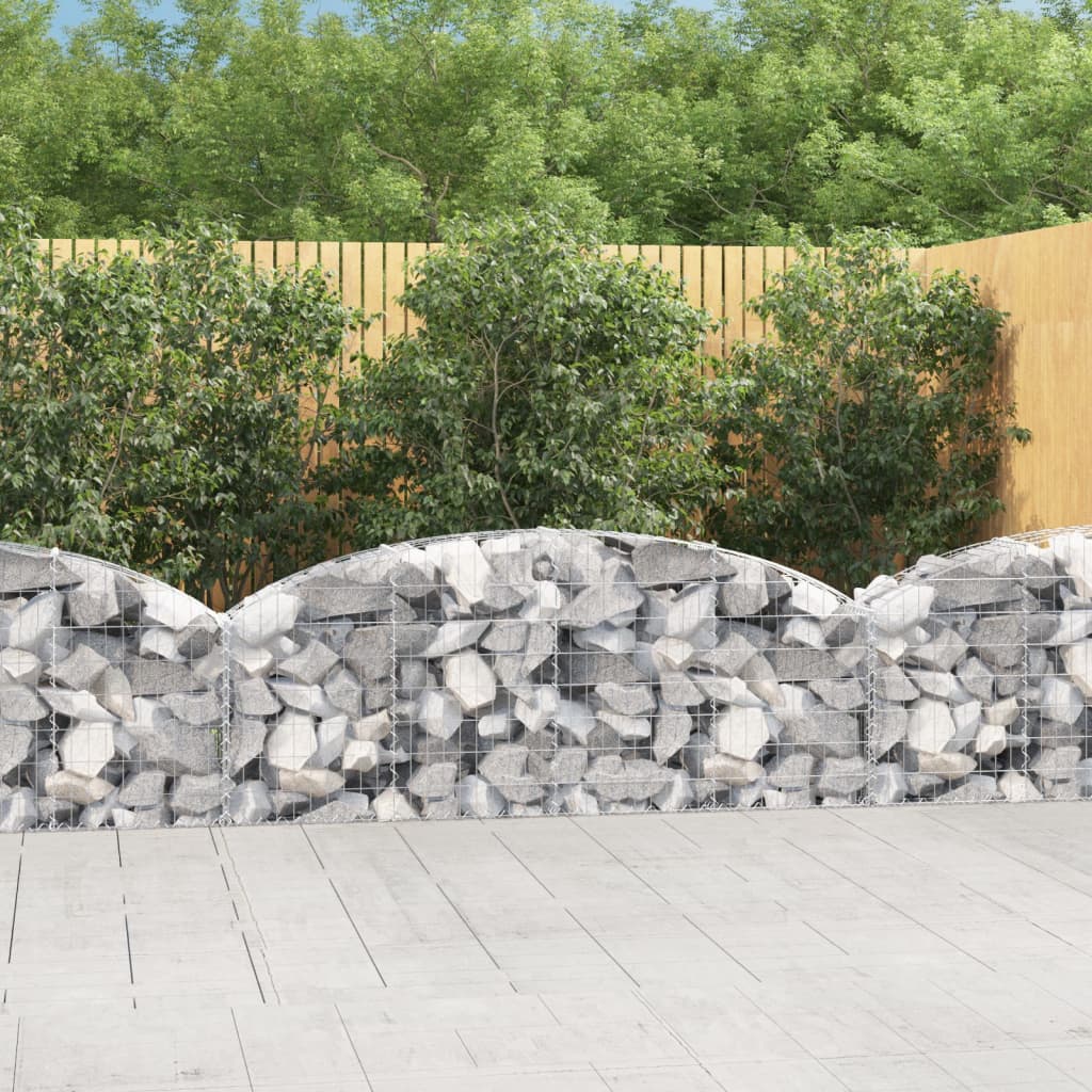 Arched Gabion Basket 200x30x60/80 cm Galvanised Iron
