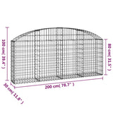 Arched Gabion Basket 200x30x80/100 cm Galvanised Iron