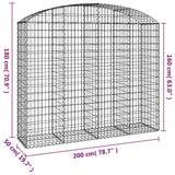 Arched Gabion Basket 200x50x160/180 cm Galvanised Iron