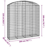 Arched Gabion Basket 200x50x200/220 cm Galvanised Iron