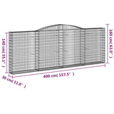 Arched Gabion Basket 400x30x140/160 cm Galvanised Iron